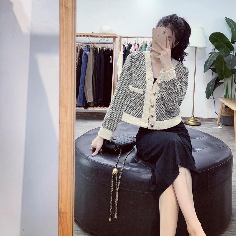 bán sỉ áo dạ tweet phối cúc đồng