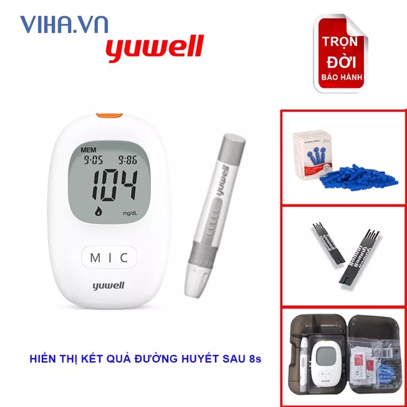 QQue thử đường huyết Yuwell 590 710 ( 50 que + 50 kim) date xa