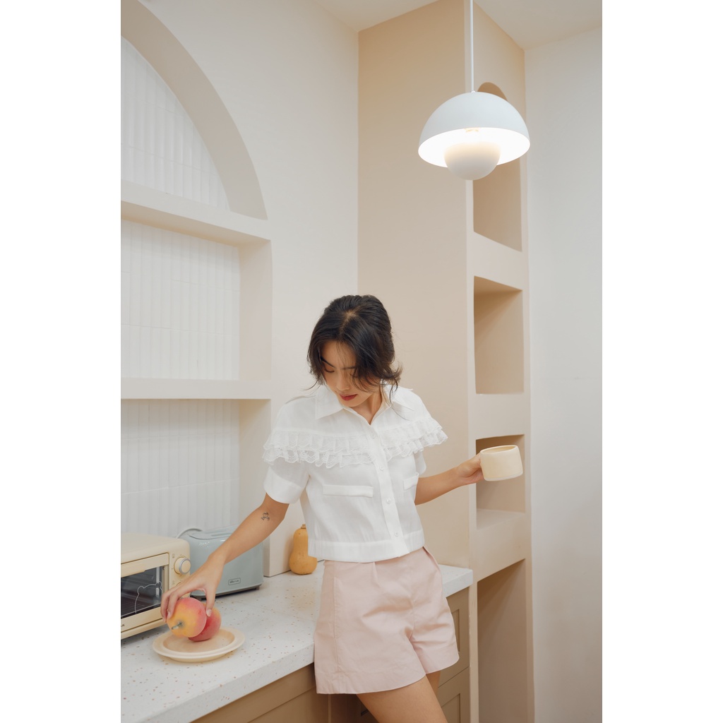 Áo sơ mi croptop ren ngang ngực - VICKY Shirt