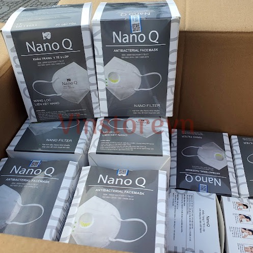 (chính hãng) Khẩu trang cao cấp NanoQ 5 lớp N95 có hạt tinh dầu bạc hà Nano kháng khuẩn thơm mát cả ngày