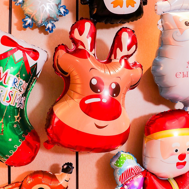 Bong Bóng Hình Ông Già Noel / Người Tuyết / Người Tuyết Trang Trí Giáng Sinh / Năm Mới DIY