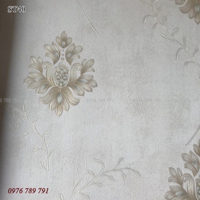 Giấy Dán Tường 3D Hoa Văn Nhỏ ST Cho Phòng Khách Phòng Ngủ Lụa Không Keo Khổ 53cm Nhiều Màu Lựa Chọn