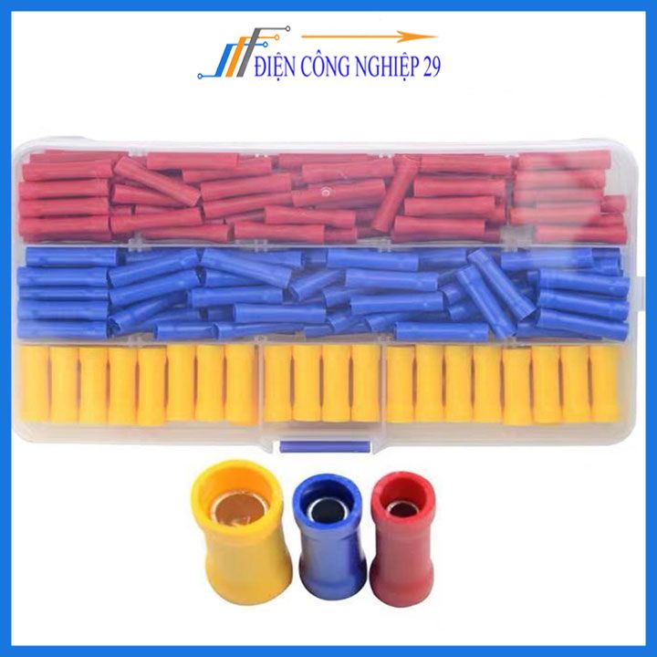 Đầu cos dây điện nối thẳng bọc nhựa BV 5, đầu cốt bấm dây 4mm 6mm, cosse  đồng