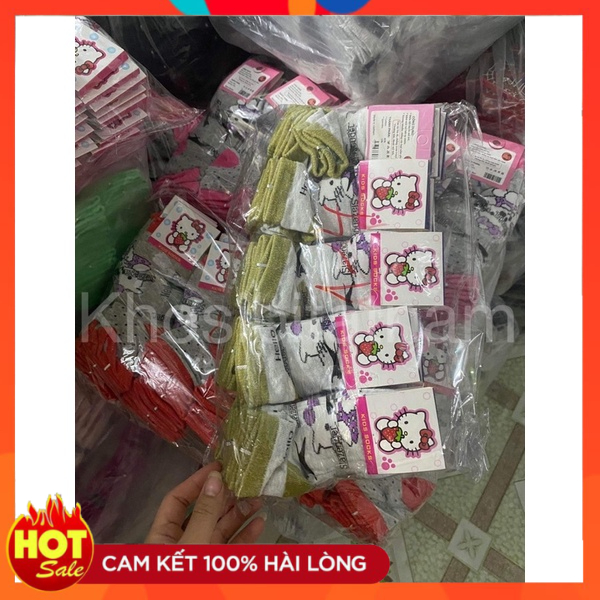 Combo 10 Đôi Tất Vớ Trẻ Em Cho Bé Gái Hình Kitty Nhiều Màu 1-12tuổi