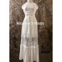 Váy maxi phối ren - hàng thiết kế cao cấp