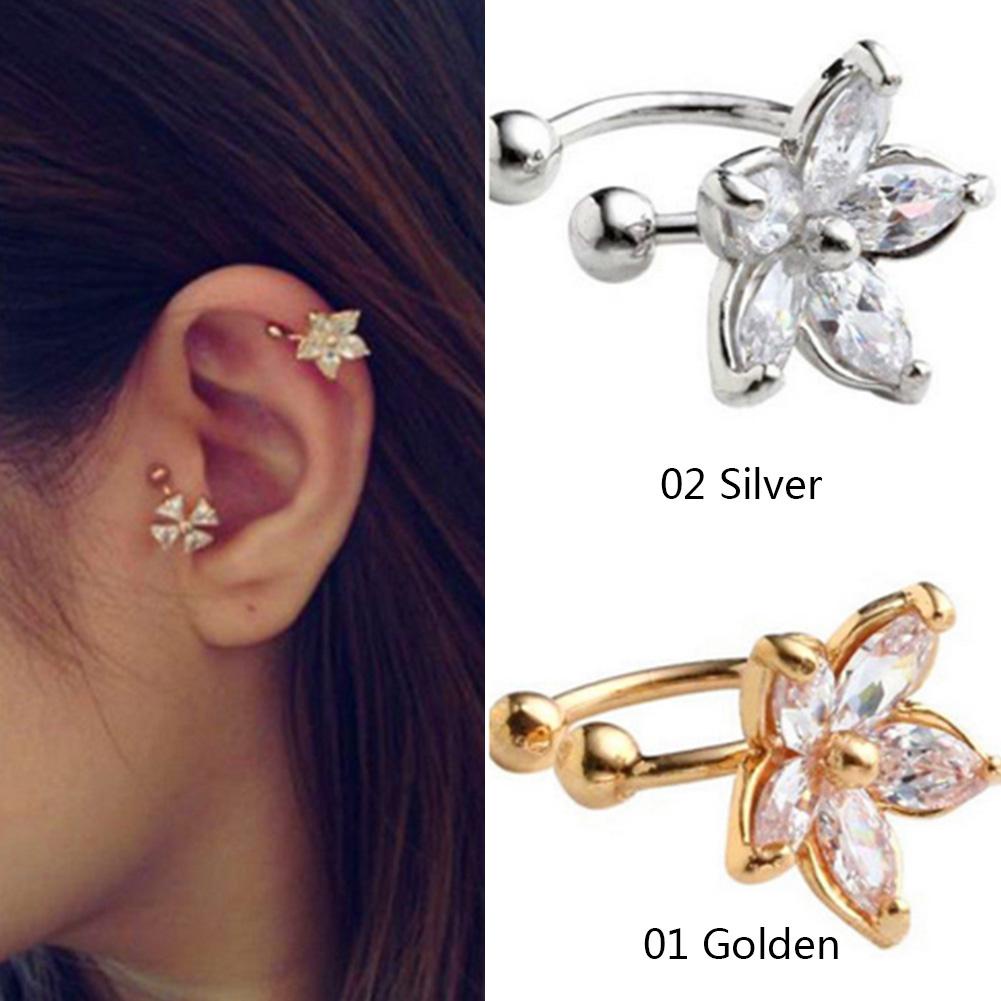 1 Khuyên Tai Hình Chữ U Đính Pha Lê Cho Nữ