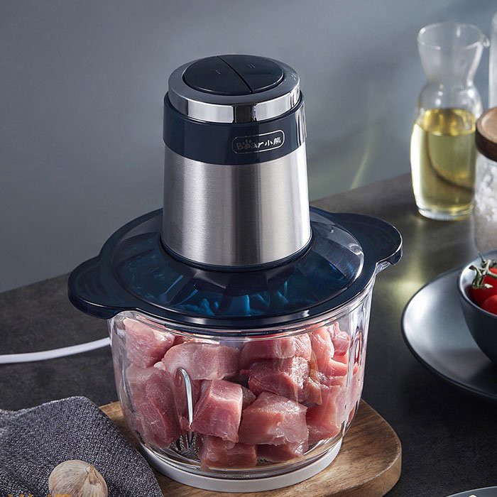 Máy xay thịt, xay rau củ quả Bear, dung tích 2L cối thuỷ tinh cao cấp chính hãng - Bảo hành 1 năm