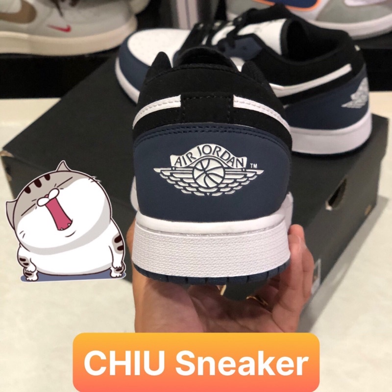Giày Sneaker jd1 low xanh dương navi phiên bản cao cấp giày thể thao Jordan 1 cổ thấp navi xanh dương