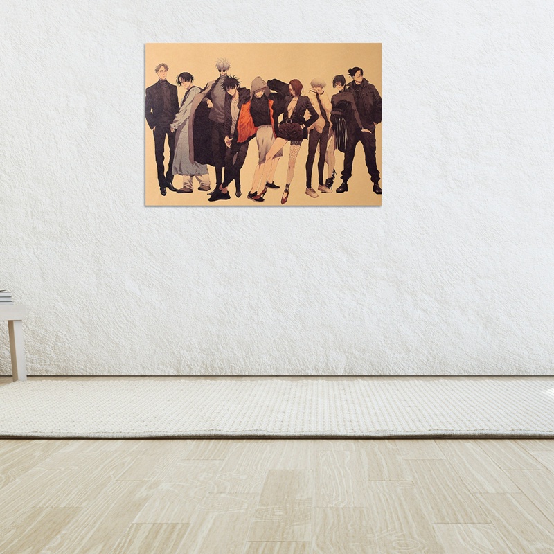 Poster Giấy Hình Anime Jujutsu kaisen Satoru Gojo Yuji Megumi Fushiguro 50x35cm