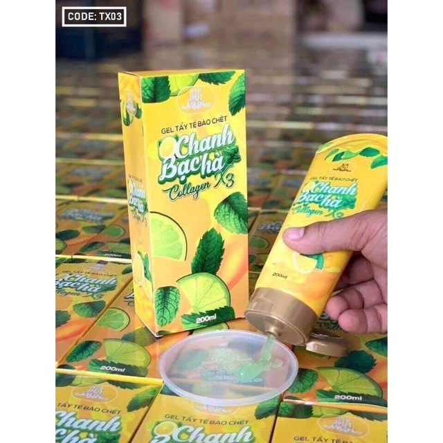 Gel Tẩy Tế Bào Chết Collagen X3 Chanh Bạc Hà 200ml | BigBuy360 - bigbuy360.vn