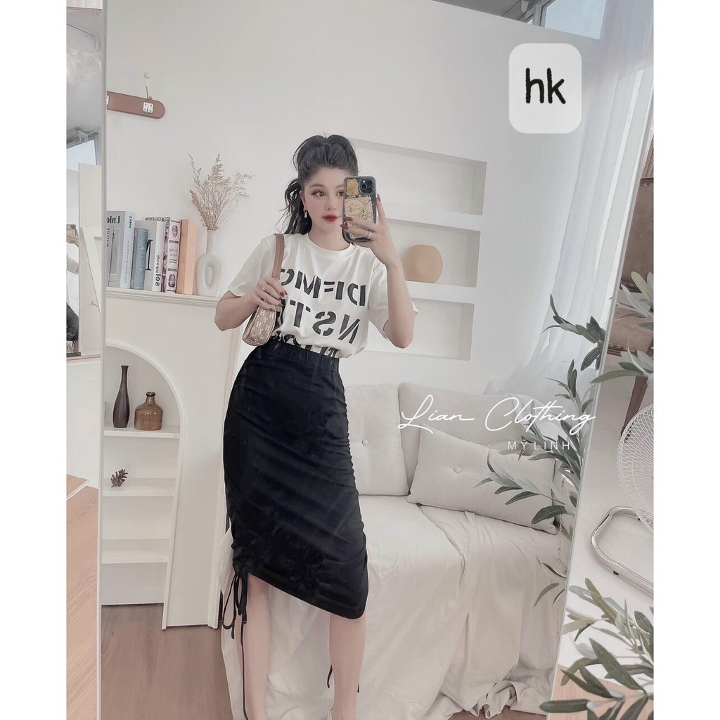Chân váy rút 2 bên điều chỉnh dài ngắn ok | BigBuy360 - bigbuy360.vn