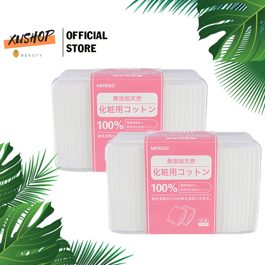 Hộp Bông Tẩy Trang miniso nhật 1000 miếng