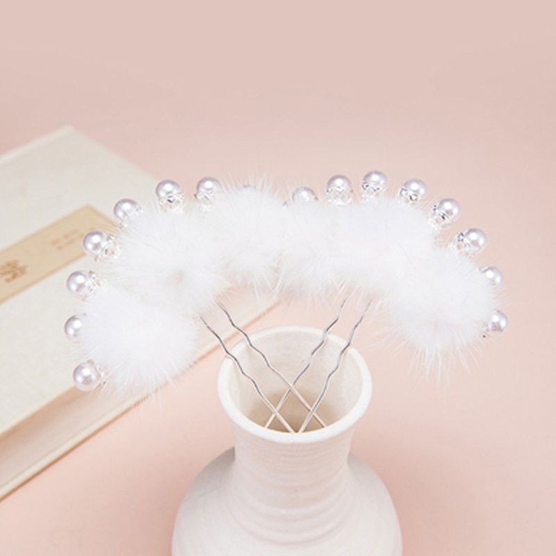 Trâm Cài Tóc Đính Ngọc Trai Phối Lông Tua Rua Phong Cách Trung Hoa Cổ Điển