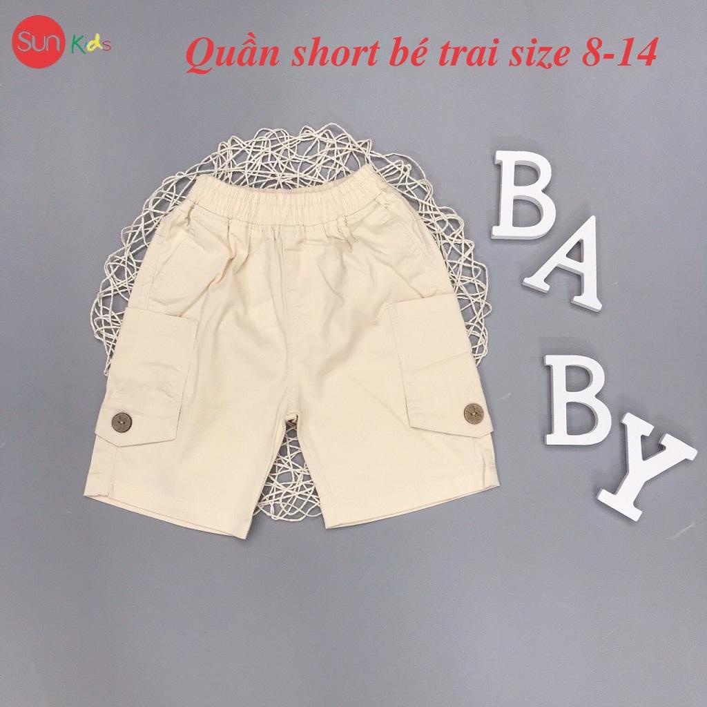 Quần short bé trai, quần sooc cho bé chất kaki mềm mát, màu tươi sáng, size 8-14 - SUNKIDS