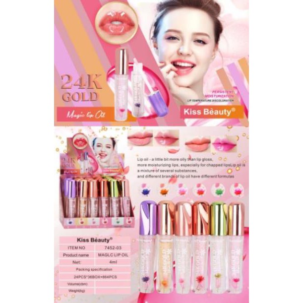 Son dưỡng hồng bóng môi có tinh chất vàng 24k của kiss beauty | BigBuy360 - bigbuy360.vn