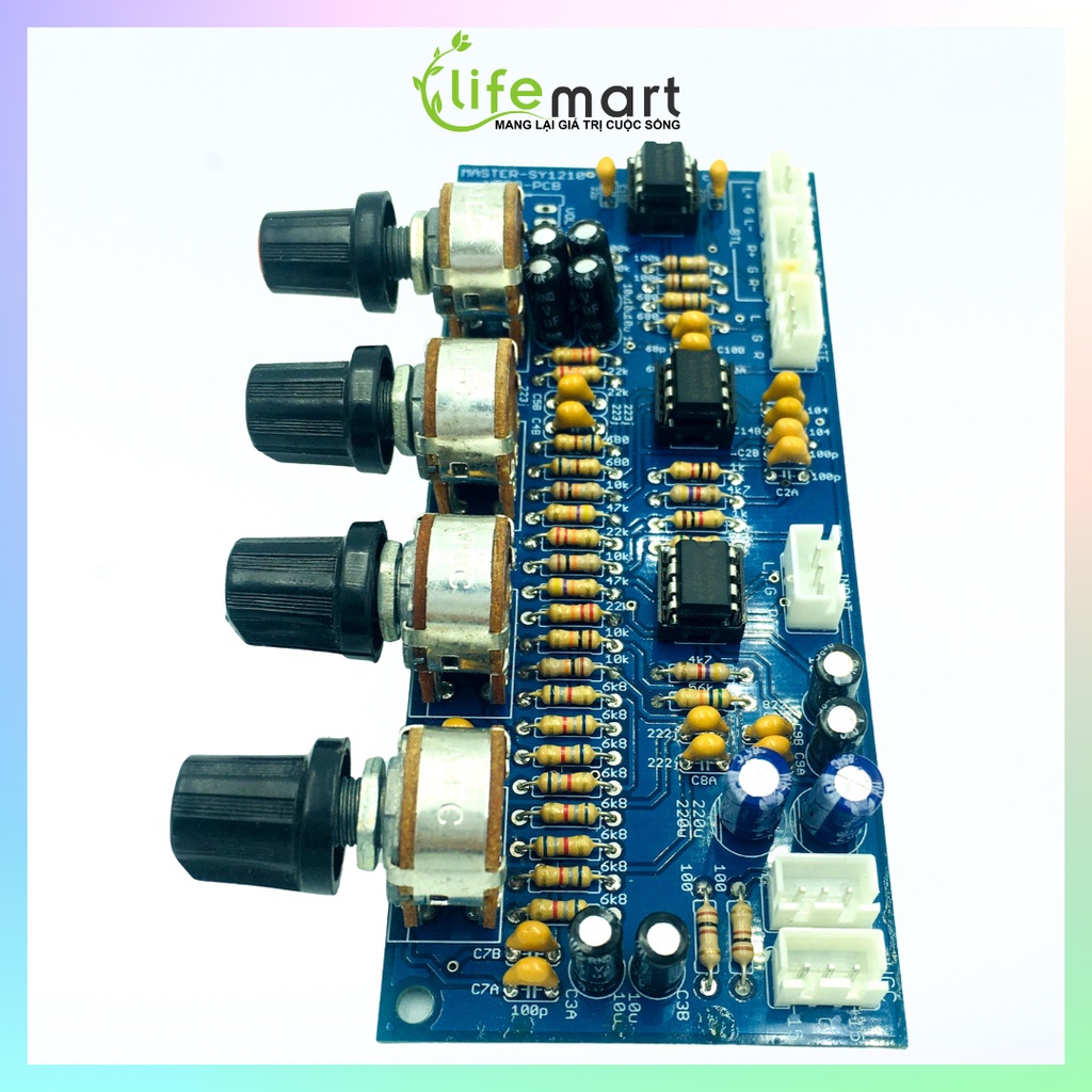 Mạch mạch master V3 chỉnh âm sắc bass treble pre amply, IC NE5532, có cổng ngõ ra âm thanh BTL, LIFEMART A03
