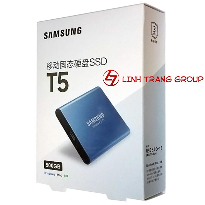 Ổ cứng SSD di động Samsung T5 giao tiếp USB3.1 - bảo hành 3 năm SD47 SD48 (Giá Dùng Thử)