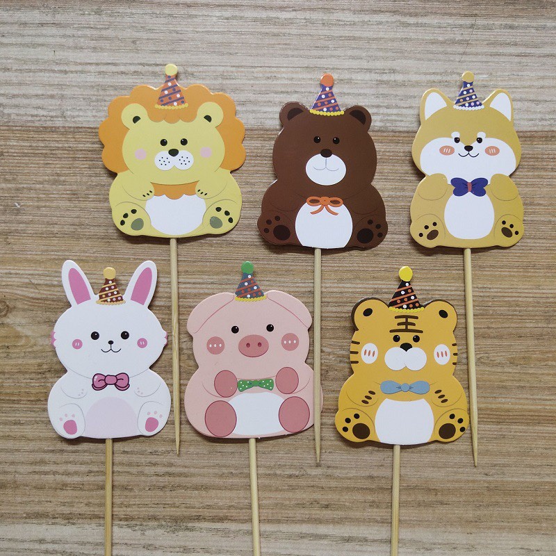 5 thẻ cắm giấy 6 con vật LOẠI 1 (set)-Q6177