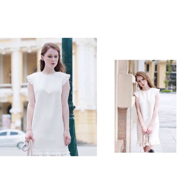 Đầm trắng phối ren rất đẹp