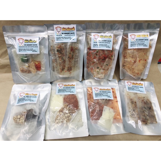 Combo 8 bịch bánh tráng 8 vị
