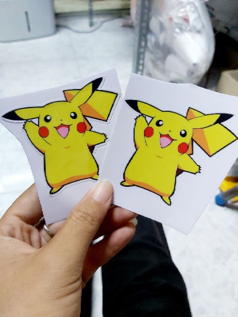 [Mã LIFE1603ALL giảm 10% đơn 0Đ] Tem Sticker Decal Dán Xe, Điện Thoại Pikachu cute Giá Rẻ