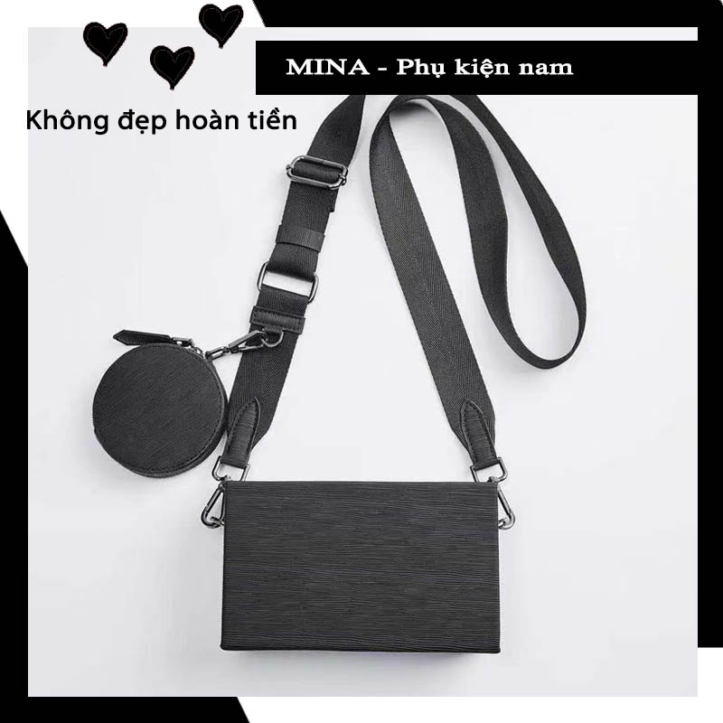 Túi xách nam đeo chéo dáng HỘP ZR messenger tuồn 2 túi to nhỏ siêu cứng cáp chốt bóng chắc chắn loại 1 MINAGRAM