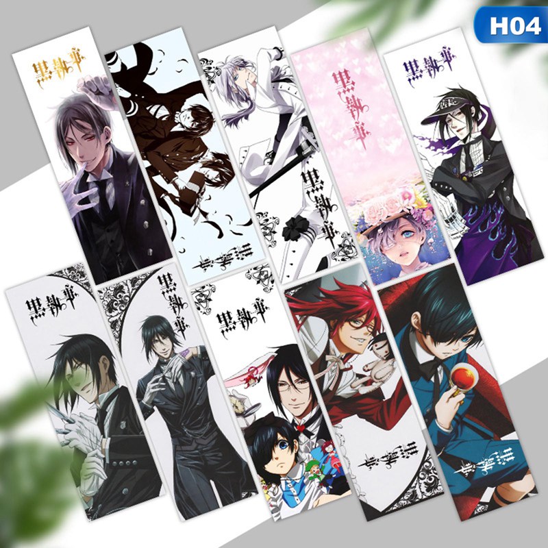 Bộ 10 thẻ đánh dấu trang sách hình nhân vật anime