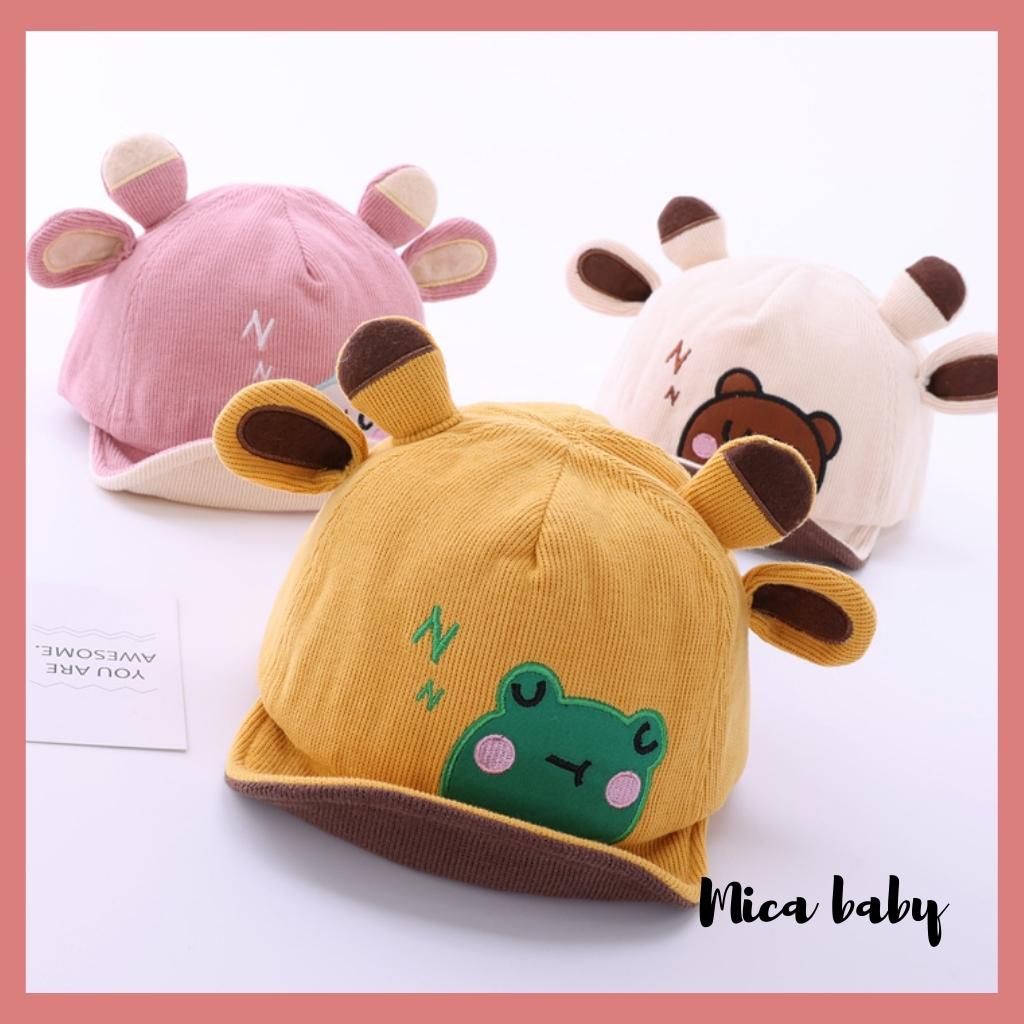 Mũ lưỡi trai cho bé hình tai hươu họa tiết động vật dễ thương MH127 Mica Baby
