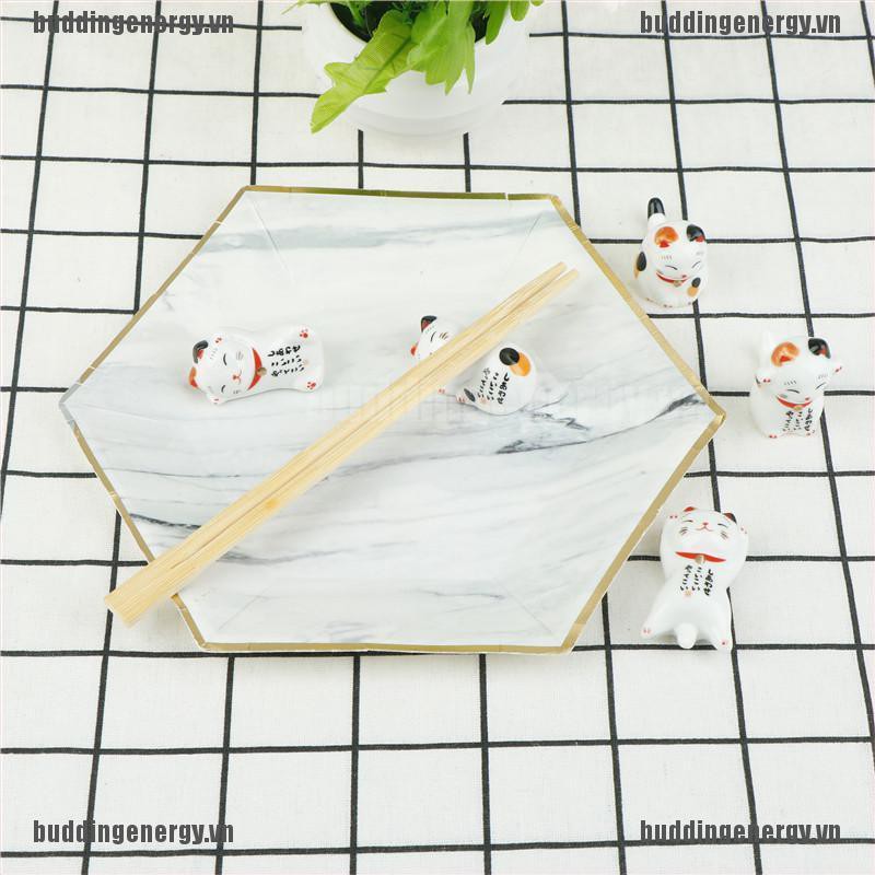 Hộp Đựng Đũa Bằng Sứ Hình Mèo May Mắn Kiểu Nhật Bản Dễ Thương