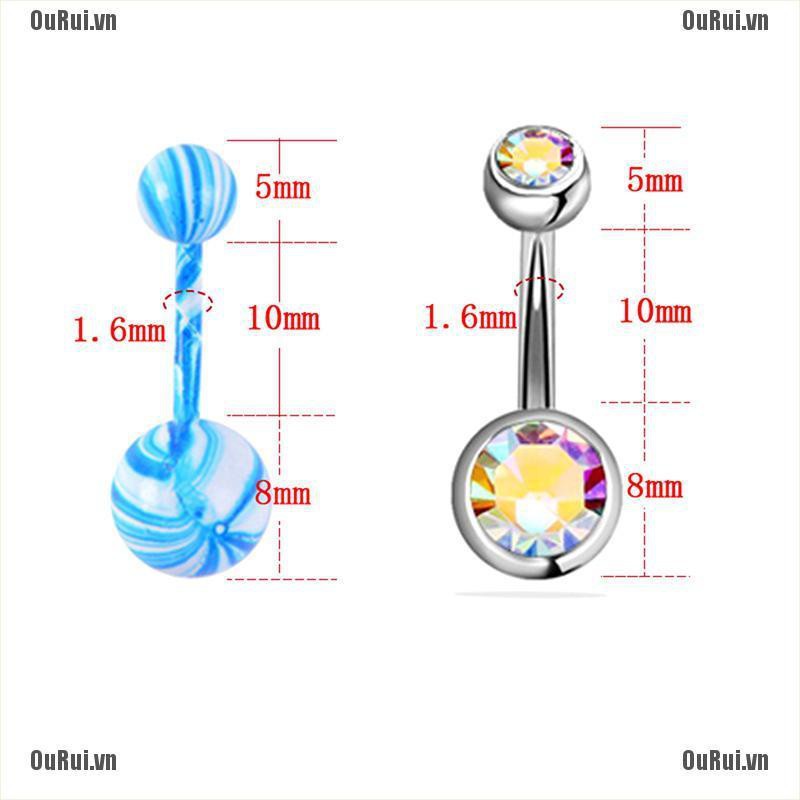 Set 16 Phụ Kiện Trang Trí Rốn Nhiều Màu Sắc Thời Trang