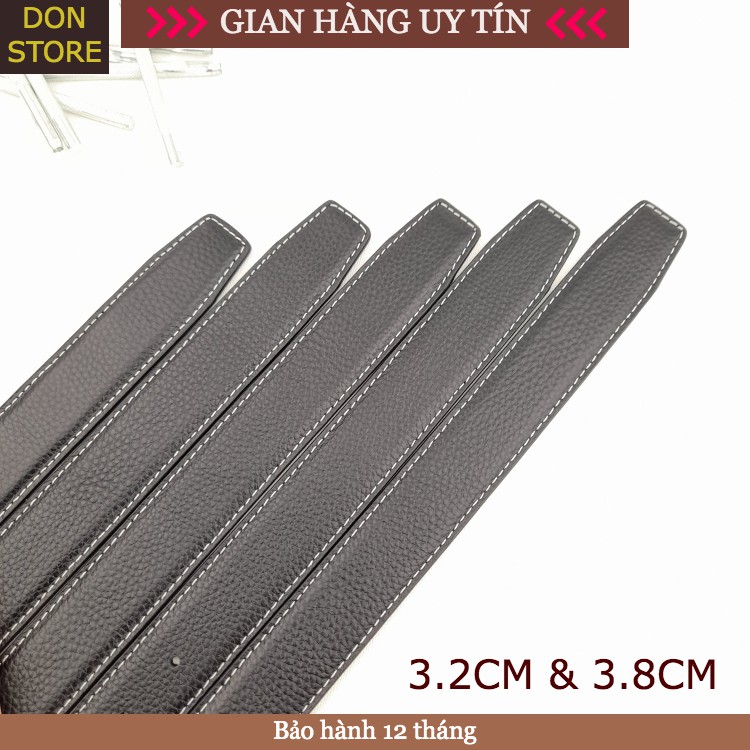 [Siêu Hot] Dây Lưng Nam May Thủ Công Chỉ Nổi Da Bò Vân Hạt 2 Mặt Cao Cấp Bản 3.2cm &amp; 3.8cm (không mặt)
