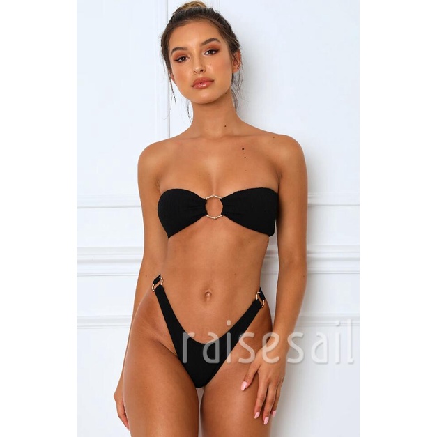 Set đồ tắm trơn màu quyến rũ dành cho nữ
