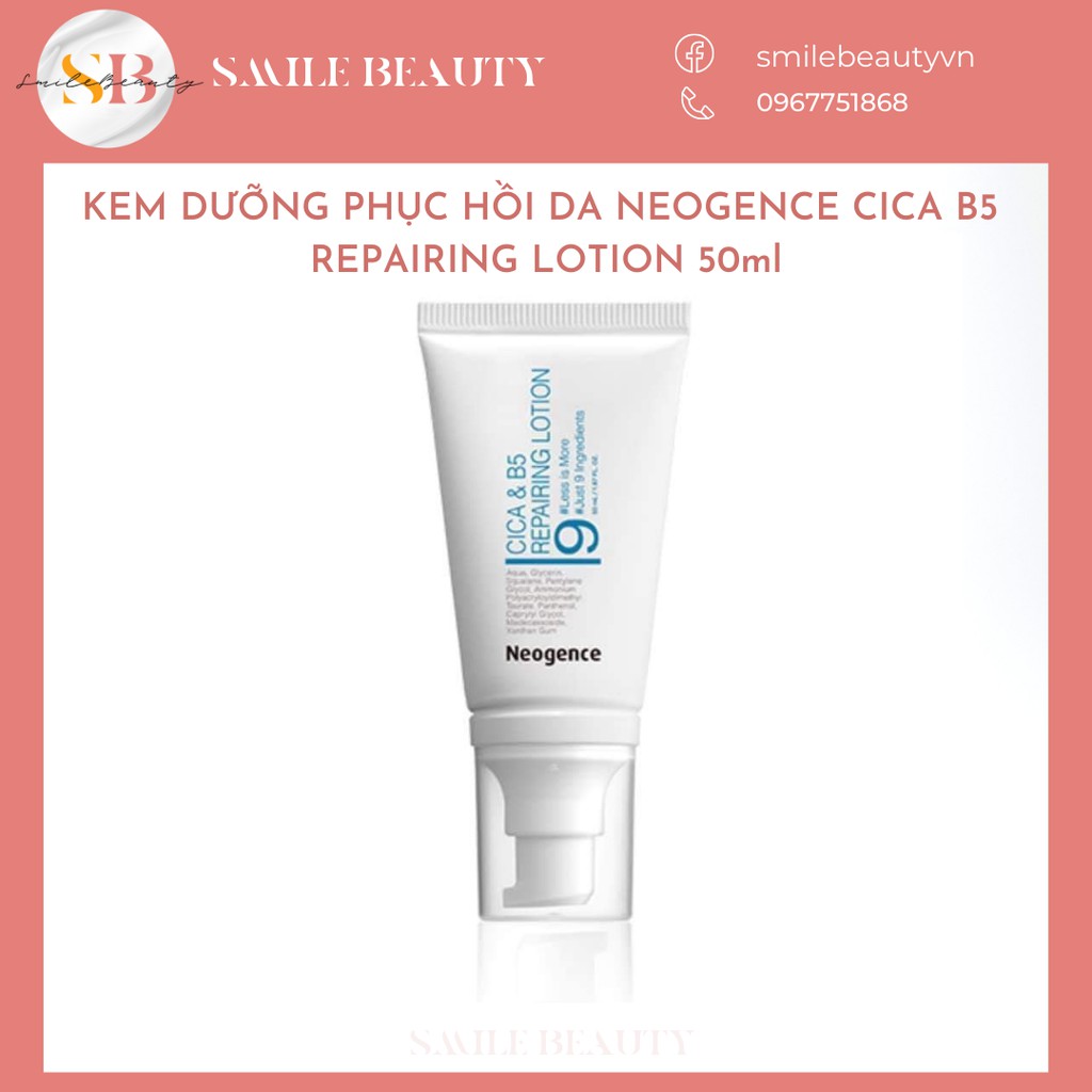 [Mã 153FMCGSALE1 giảm 10% đơn 250K] Sữa dưỡng phục hồi da Neogence Cica B5 Repairing Lotion 50ml