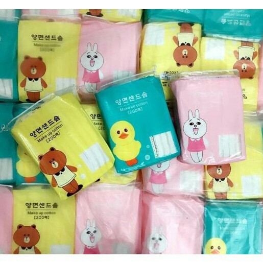 Bông tẩy trang Gấu, vịt, thỏ dễ thương ( 200 miếng) | BigBuy360 - bigbuy360.vn