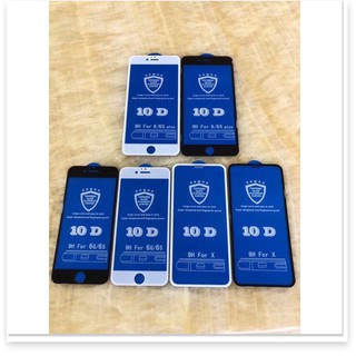 Cường Lực Iphone Full màn 10D - Cường lực ip (tặng khách giấy lau Khô - Ướt)