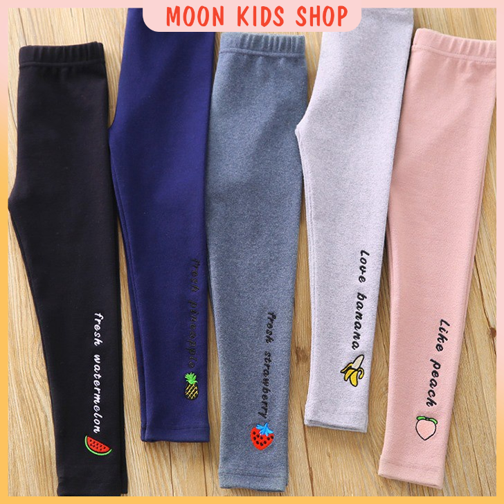 Quần legging cho bé gái chất cotton, quần dài cho bé mặc thu đông size từ 6 đến 45kg HOA QUẢ