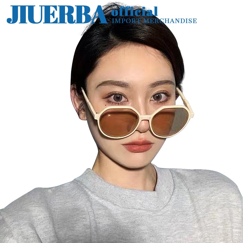 Kính mát JIUERBA gọng tròn chống tia UV400 phong cách Hàn Quốc cổ điển thời trang unisex