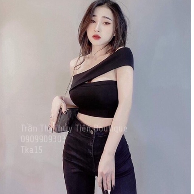 Áo ống lệch vai dài ngang rốn, áo kiểu nữ bigsize, áo ống bigsize (55-90kg)