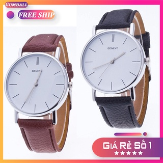 Đồng Hồ Nữ Dây Da Geneve Mặt Tròn Thiết Kế Nhẹ Nhàng Sang Trọng