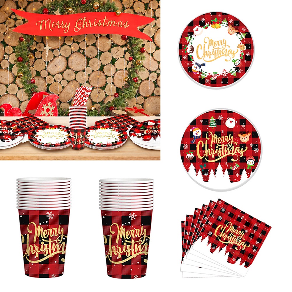 Bộ Cốc Giấy Dùng Một Lần Chủ Đề Giáng Sinh Mới