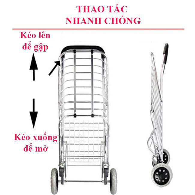 Xe Kéo Đi Chợ Đi Siêu Thị Gấp Gọn Có Bánh Xe Đa Năng Vô Cùng Tiện Lợi Siêu Nhẹ Và Chắc Chắn