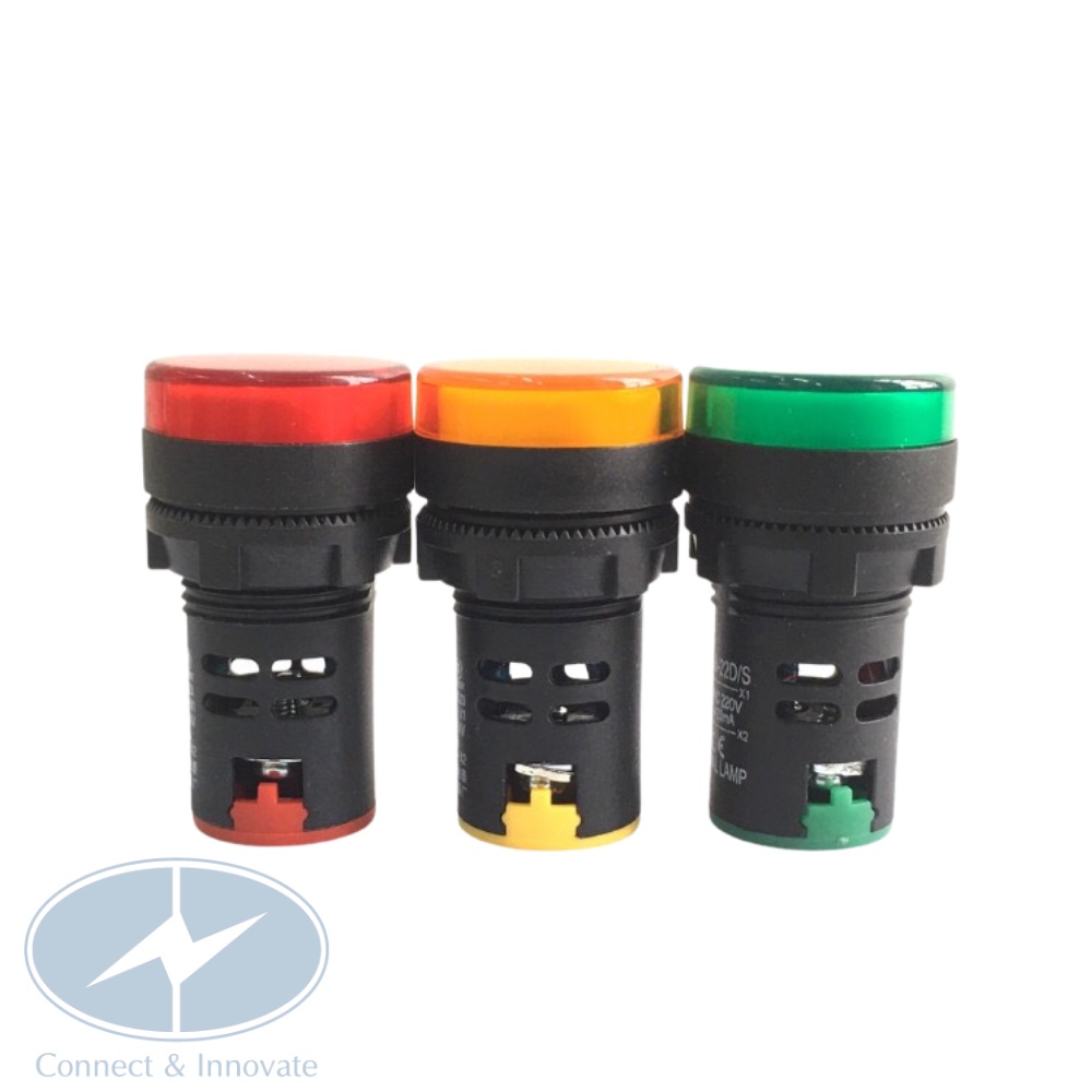 Đèn báo pha gắn tủ điện AD16-22DS  phi 22mm điện áp 220V/24V
