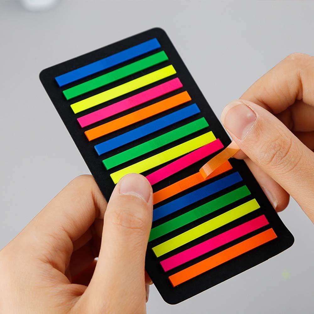 Set 160 / 300 Giấy Ghi Chú Dạ Quang Trong Suốt Chống Nước Nhiều Màu Sắc