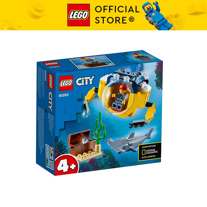 LEGO CITY 60263 Tàu Ngầm Mini Truy Tìm Kho Báu ( 41 Chi tiết) Bộ gạch đồ chơi lắp ráp sáng tạo