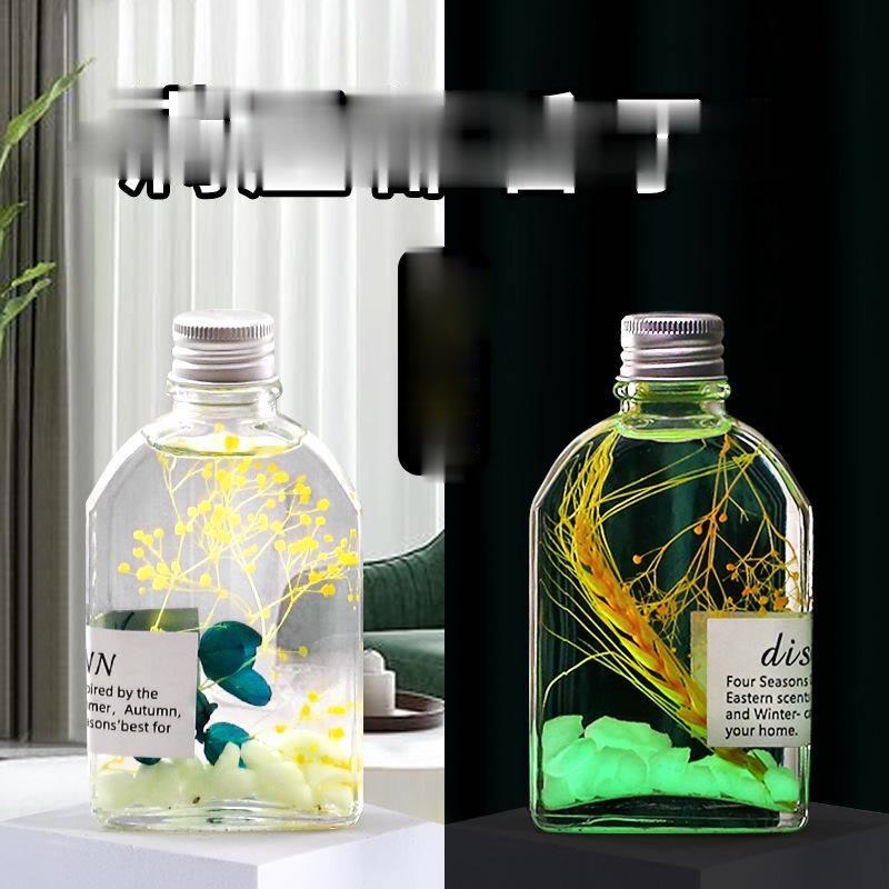 Tinh Dầu Thơm Phòng có đá Phát Sáng Ban Đêm 100ml Que Gỗ Tự Khuếch Tán Hương Khử Mùi Không Khí TD8-H2A