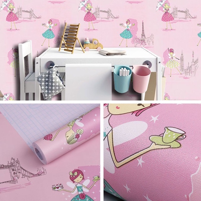 Giấy dán tường 10m hình thiếu nữ [FREE_SHIP] - Decal dán tường 10m có keo sẵn