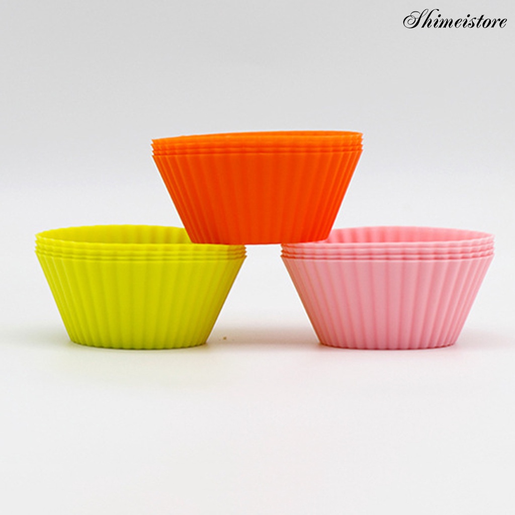 Set 12 Khuôn Làm Bánh Muffin Bằng Silicone Thân Thiện Với Môi Trường Không Mùi Tiện Dụng