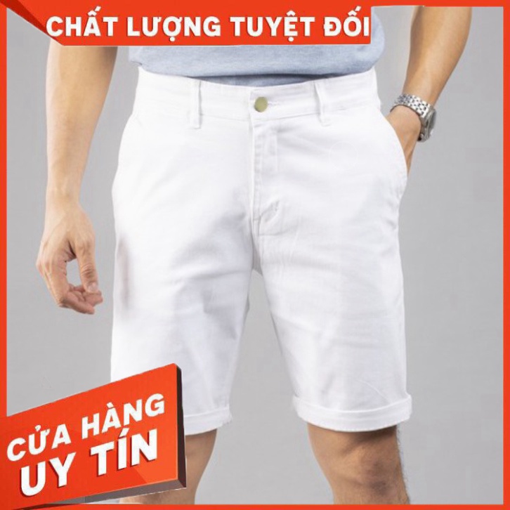 Quần đùi nam kaki, quần sooc nam kaki co giãn cao cấp màu trắng đen form đẹp chính hãng dáng Hàn Quốc H3 - Hàng nhập khẩ