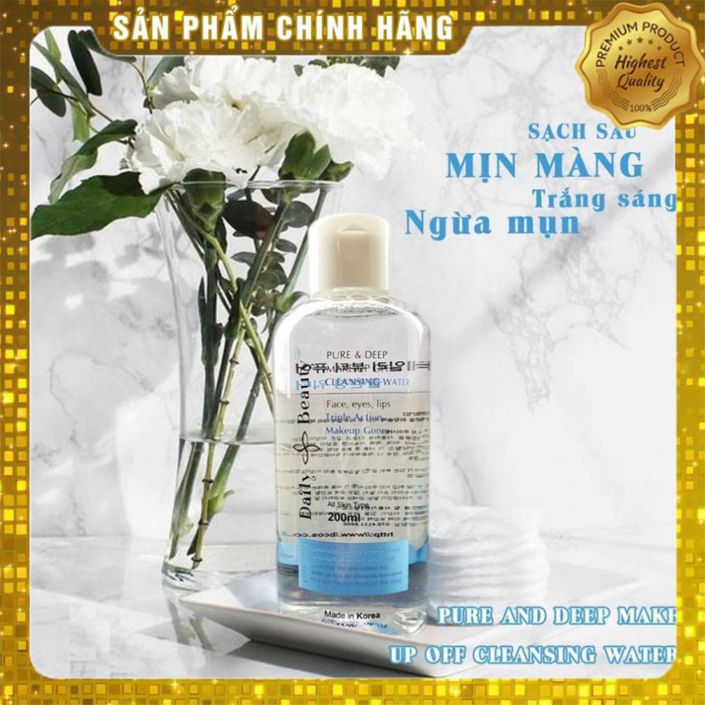 [Hàng Chính Hãng] Nước tẩy trang Daily Beauty Pure & Deep Make-up Off Cleansing Water dành cho da dầu mụn nhạy cảm