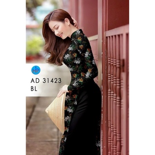 vải áo dài nền đen